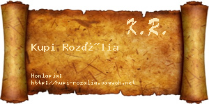 Kupi Rozália névjegykártya