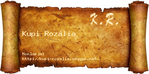 Kupi Rozália névjegykártya
